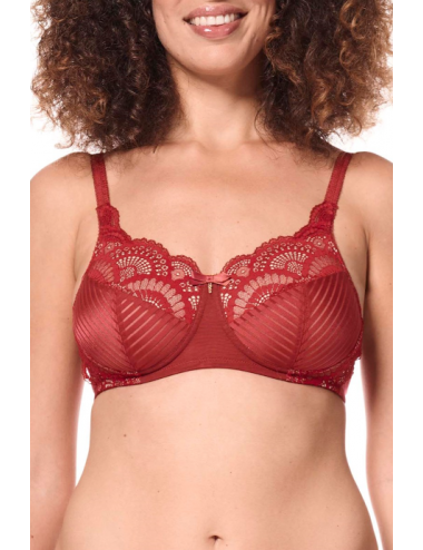 Soutien-gorge Karolina paddé sans armatures AMOENA Rouge sable