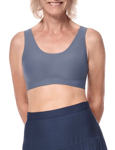Brassière soutien-gorge Linda sans armatures Bleu indigo pour prothèses mammaires Amoena