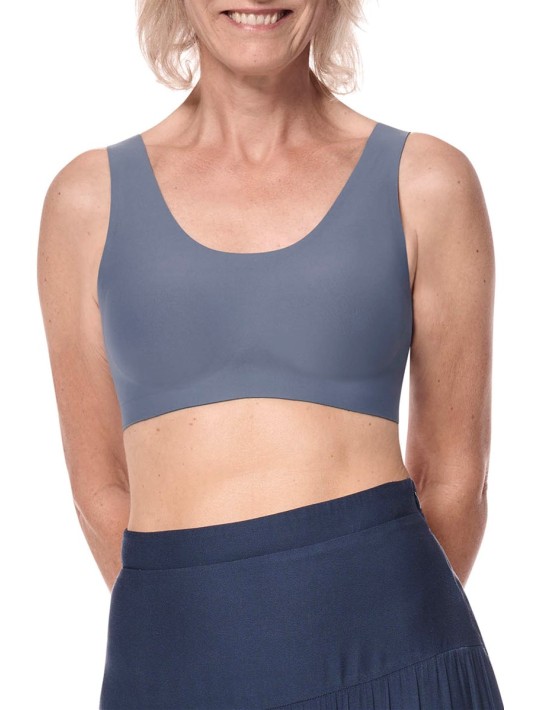 Brassière soutien-gorge Linda sans armatures Bleu indigo pour prothèses mammaires Amoena Brassière soutien-gorge Linda sans armatures Bleu indigo pour prothèses mammaires Amoena