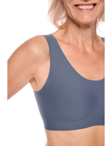 Brassière soutien-gorge Linda sans armatures Bleu indigo pour prothèses mammaires Amoena