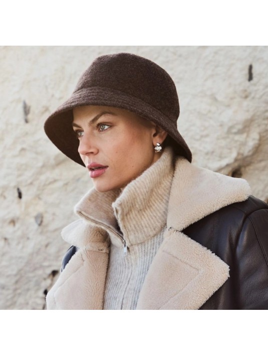 Chapeau en laine British Chocolat Elite hair christine headwear 1533-4082.