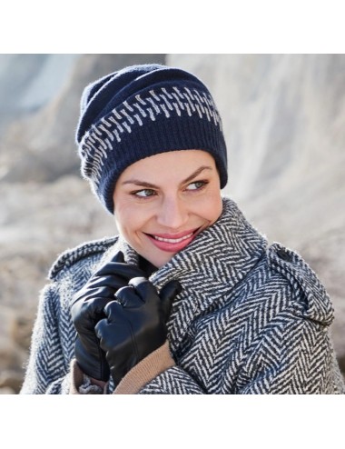 Bonnet laine et cachemire Val d'Isère marine 1595-4085 christine headwear elite hair