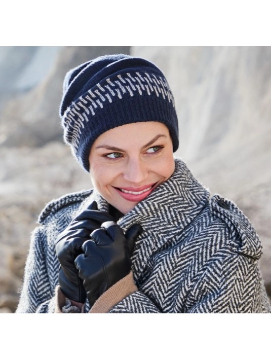 Bonnet laine et cachemire Val d'Isère marine 1595-4085 christine headwear elite hair