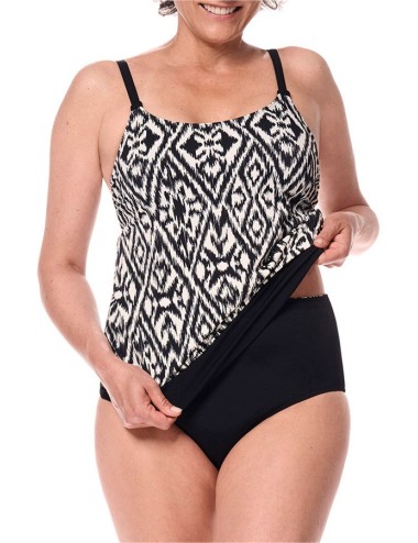 Maillot de bain haut de tankini Salta Noir / Blanc Amoena