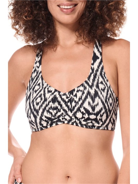 Maillot de bain haut de bikini Salta Noir / Blanc Amoena