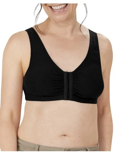 Soutien-gorge Frances sans armatures ouvert devant AMOENA (Noir)