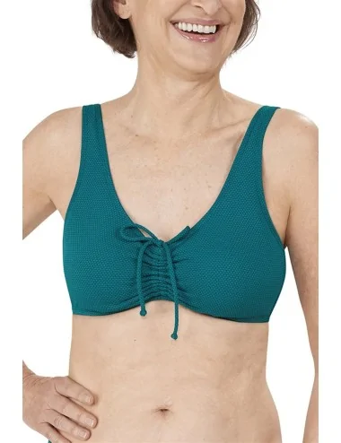 Haut de maillot de bain Tulum turquoise devant Amoena