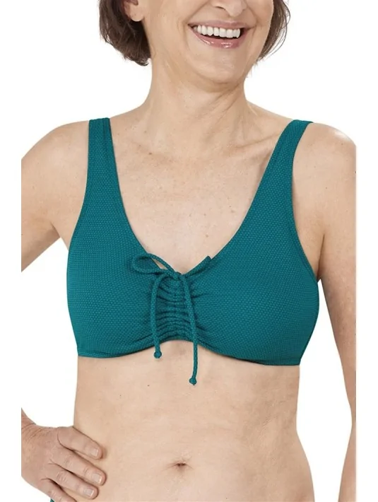 Haut de maillot de bain Tulum turquoise devant Amoena