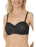 Haut de maillot de bain noir Palma paddé avec armatures Amoena devant