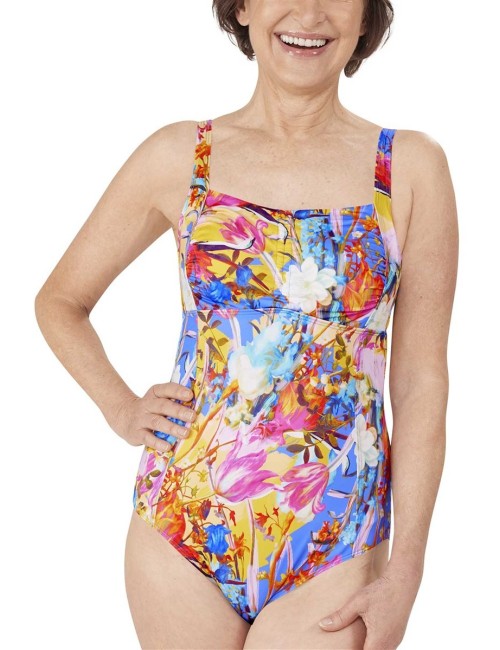 Maillot une pièce nageur Kuala Lumpur imprimé floral Amoena devant