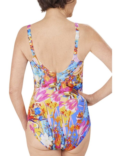 Maillot une pièce nageur Kuala Lumpur imprimé floral Amoena devant