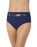Bas de maillot Lanzarote taille haute Bleu indigo / ambre Amoena devant