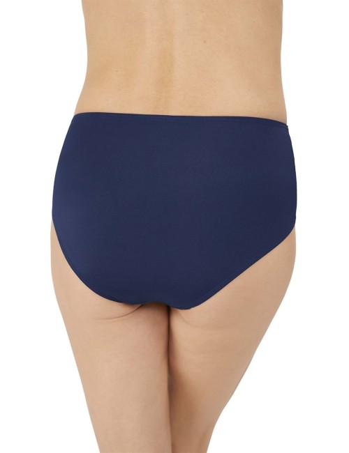 Bas de maillot Lanzarote taille haute Bleu indigo / ambre Amoena devant