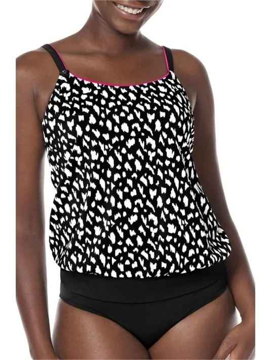 Tankini Manila blousant noir devant Amoena