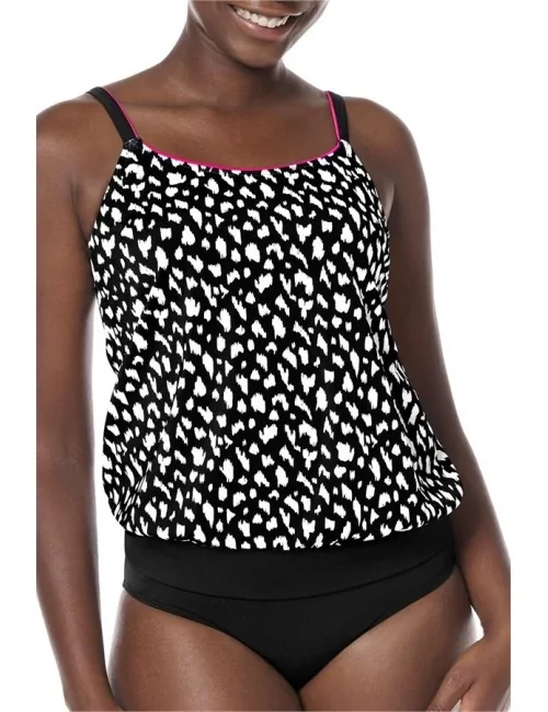 Tankini Manila blousant noir devant Amoena