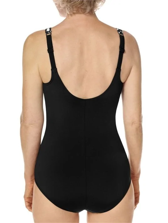 Maillot nageur avec jupe Manila noir derrière Amoena