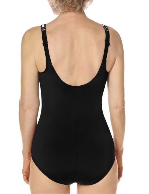 Maillot nageur avec jupe Manila noir devant Amoena