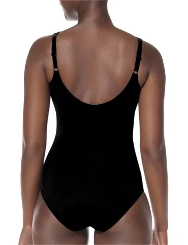 Maillot de bain une pièce Manila haute encolure noir devant Amoena