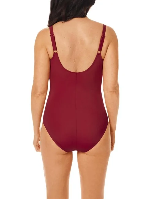 Maillot de bain une pièce Apulia Imprimé rouge bordeaux Amoena