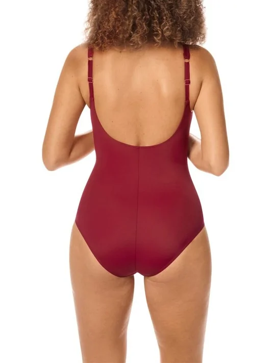 Maillot de bain nageur Apulia Haute encolure Rouge Bordeaux Amoena