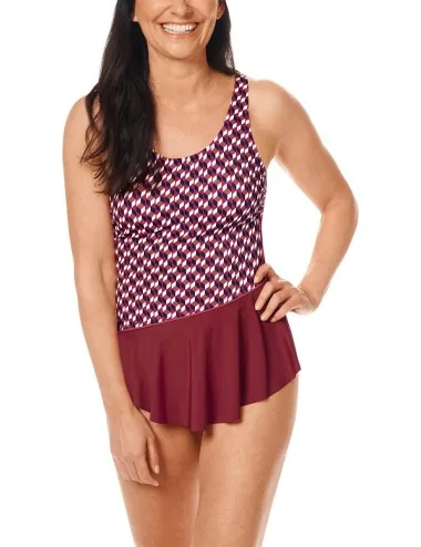 Maillot de bain Sarong Apulia Imprimé Rouge Bordeaux Amoena