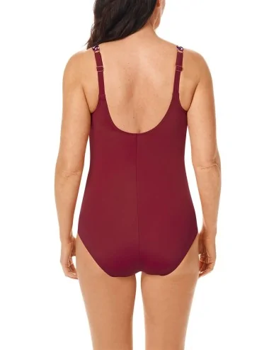 Maillot de bain Sarong Apulia Imprimé Rouge Bordeaux Amoena