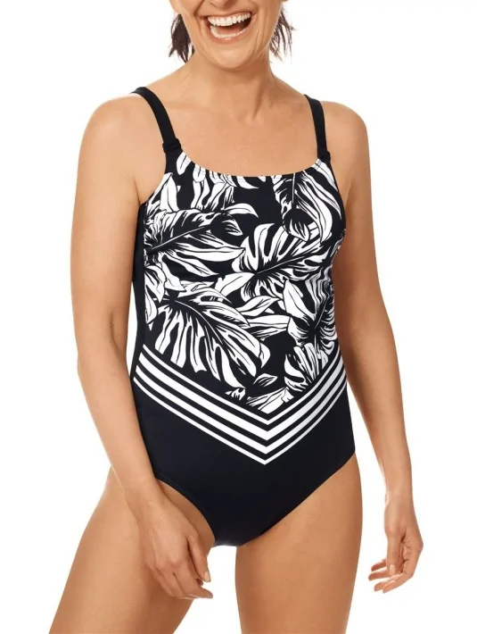 Maillot de bain une pièce Koh Samui Noir et Blanc Amoena