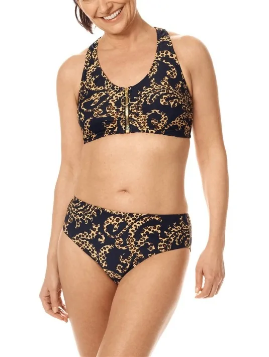 Haut de maillot de bain Sri Lanka sans armatures Noir & Doré Amoena