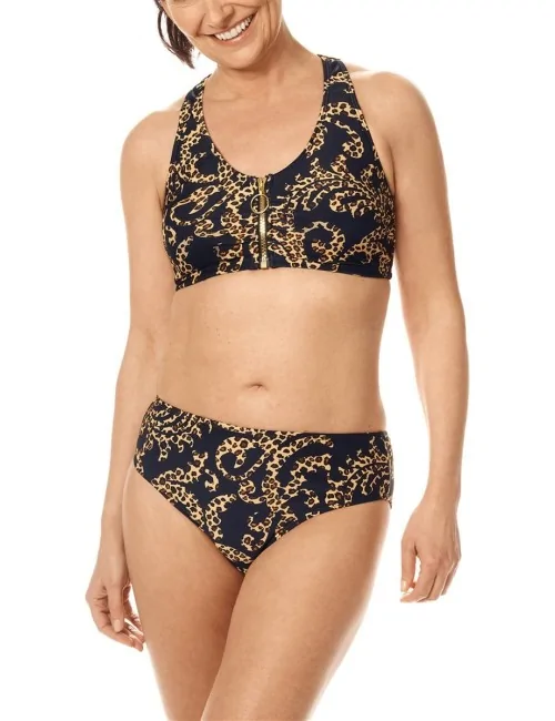 Haut de maillot de bain Sri Lanka sans armatures Noir & Doré Amoena