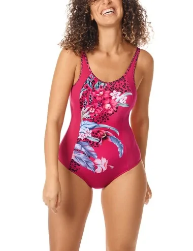 Maillot de bain nageur Cozumel imprimé rouge multicolore Amoena