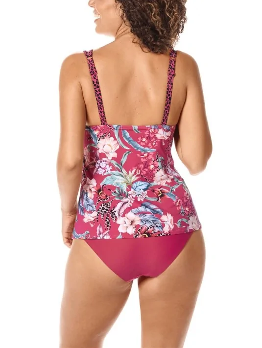 Tankini de bain Cozumel imprimé rouge multicolore Amoena