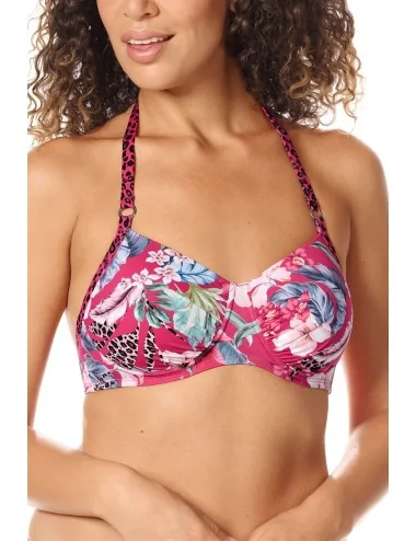 Haut de maillot Cozumel sans armatures Imprimé rouge multicolore Amoena