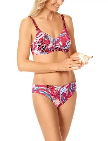 Bas de maillot de bain réversible Cozumel Imprimé rouge multicolore Amoena