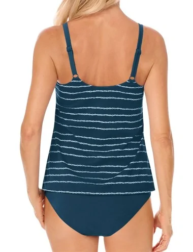 Tankini Timeless Chic Bleu canard & Blanc Amoena