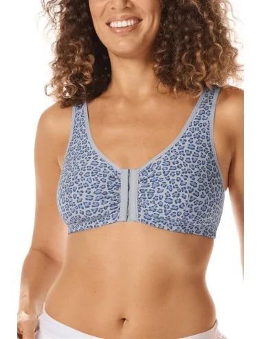 Soutien-gorge Frances sans armatures ouvert devant AMOENA (Bleu)