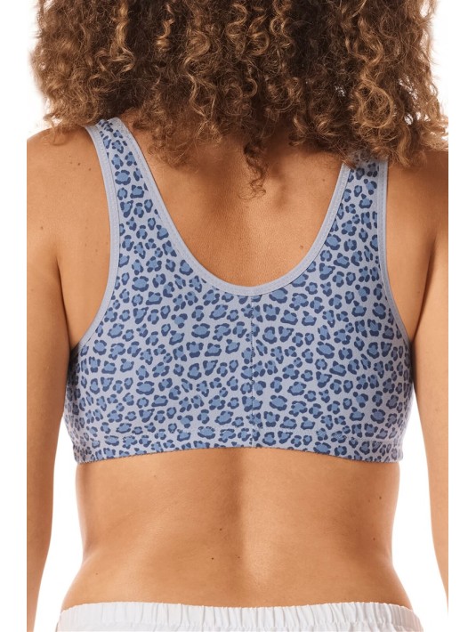 Soutien-gorge Frances sans armatures ouvert devant AMOENA (Bleu)