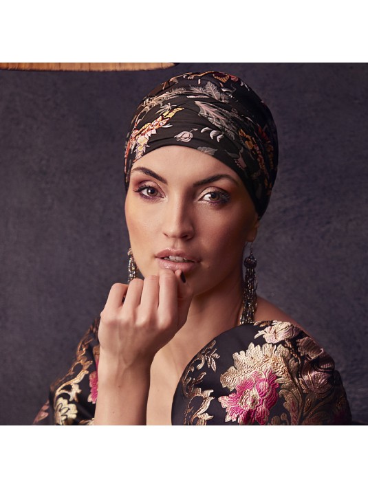 Bonnet Boho Scarlett Vetiver Elite hair - CHRISTINE HEADWEAR