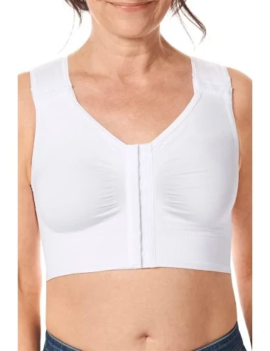 Soutien-gorge Lymph Flow Long sans armatures Blanc soins lymphatiques Amoena