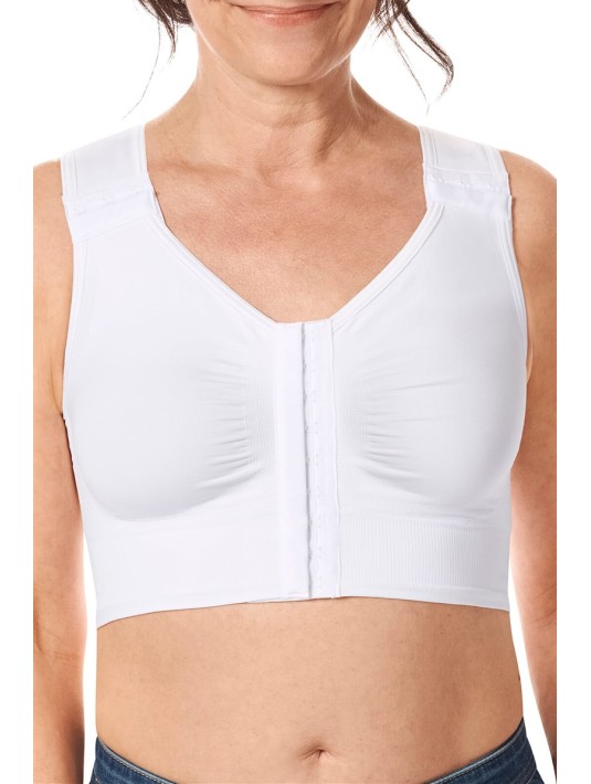 Soutien-gorge Lymph Flow Long sans armatures Blanc soins lymphatiques Amoena