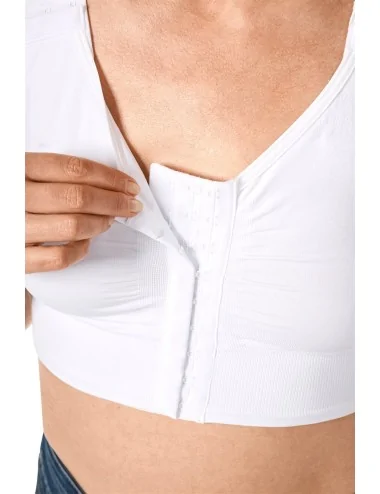 Soutien-gorge Lymph Flow Long sans armatures Blanc soins lymphatiques Amoena