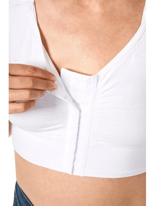 Soutien-gorge Lymph Flow Long sans armatures Blanc soins lymphatiques Amoena