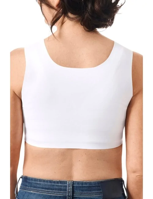 Soutien-gorge Lymph Flow sans armatures ouvert devant Blanc soins lymphatiques Amoena