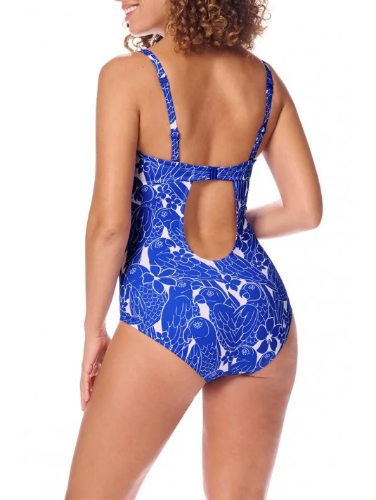 Maillot de bain une pièce bandeau Azores royal blue / white Amoena