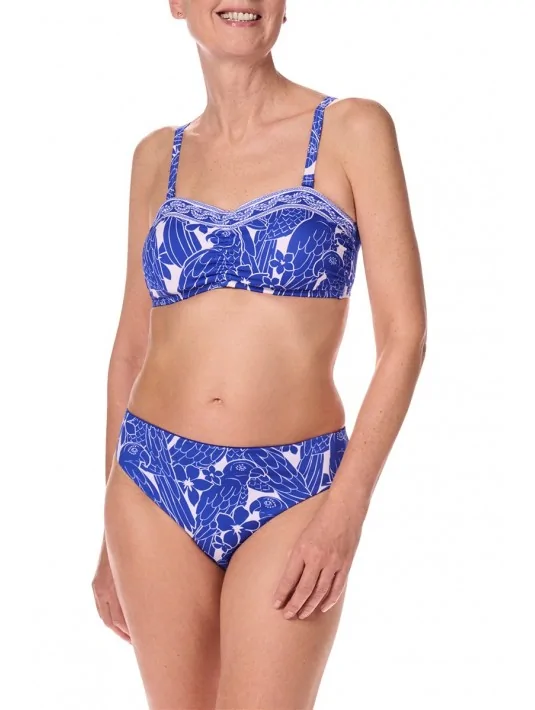 Haut de maillot bandeau Azores sans armatures Royal blue / White Amoena