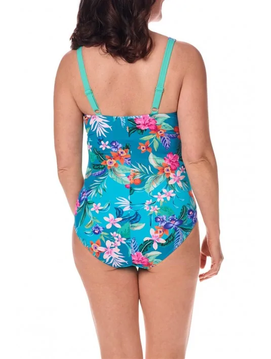 Maillot de bain une pièce Alvor haute encolure Turquoise / Multi Amoena