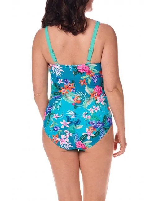 Maillot de bain une pièce Alvor haute encolure Turquoise / Multi Amoena