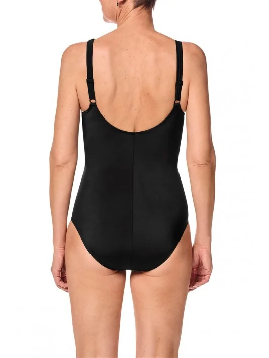 Maillot de bain une pièce Ravello noir argent amoena