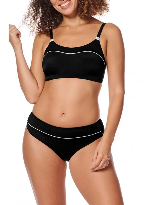 Haut de maillot de bain Ravello sans armatures Noir argent amoena