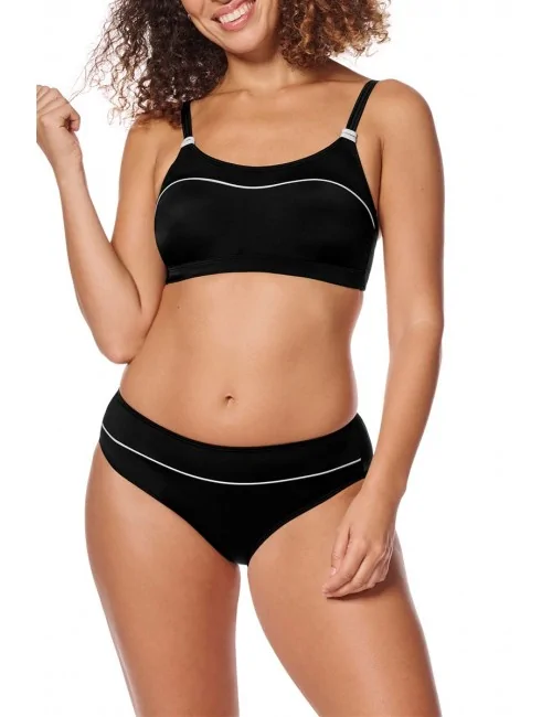 Haut de maillot de bain Ravello sans armatures Noir argent amoena