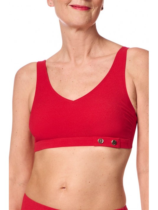 Haut de maillot de bain Chile paddé sans armatures rouge amoena Haut de maillot de bain Chile paddé sans armatures rouge amoena